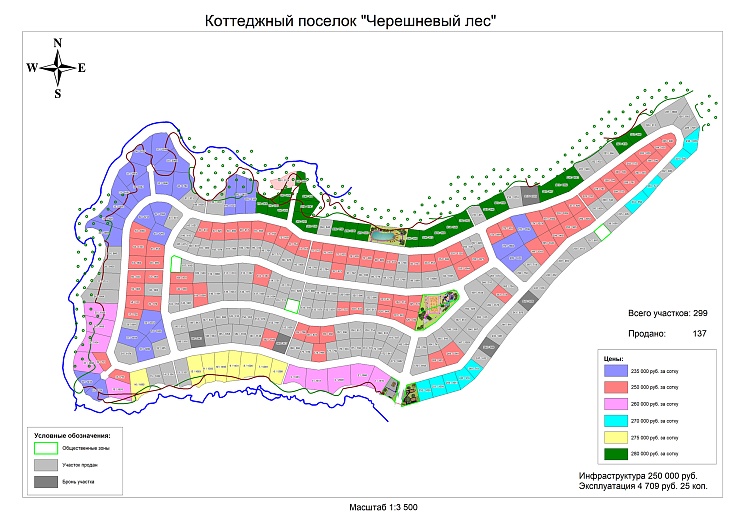 План и цены КП Черешневый лес