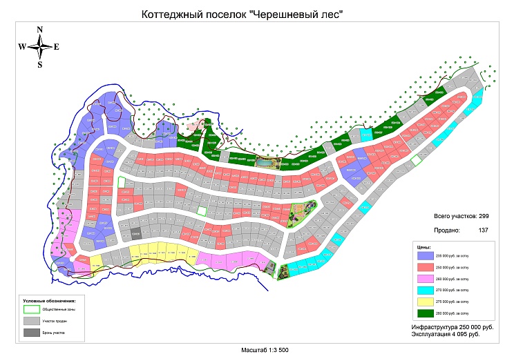 План и цены КП Черешневый лес